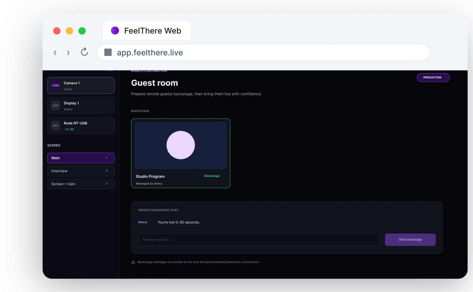 Original browser guest-room concept in FeelThere Studio