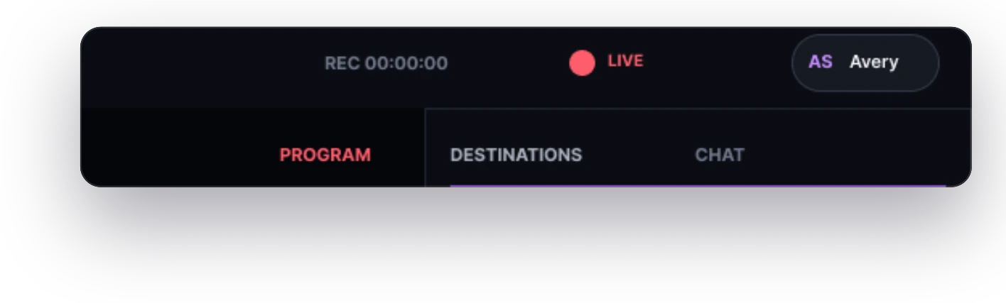 Original recording and live-status controls from the source concept